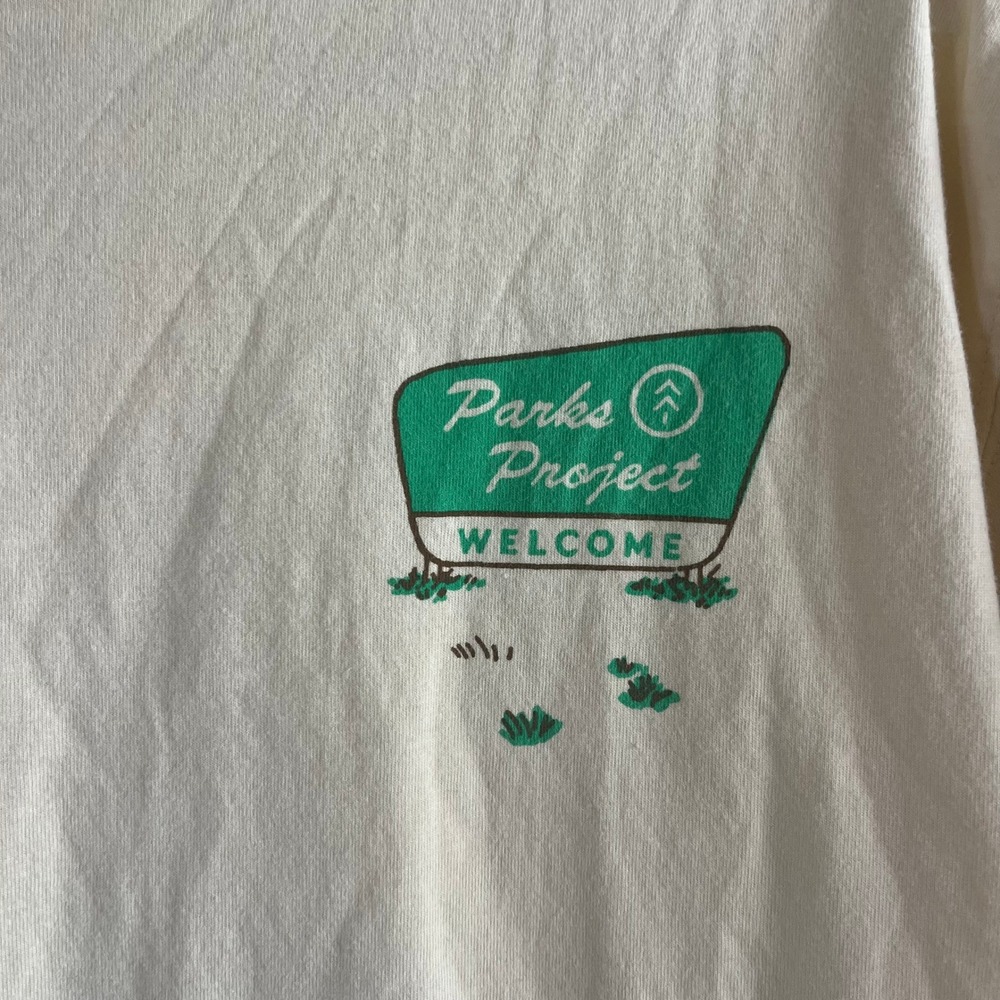 Parks Project National Parks Welcome Tee Pale Yellow Graphic Back Print Unisex M - Picture 3 of 6